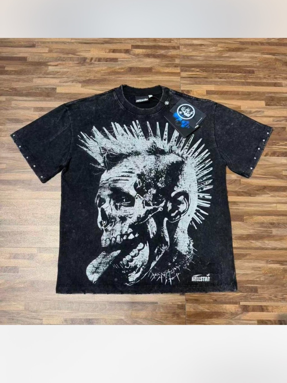 Black hellstar  Graphic Punk Skull Tee - Men's